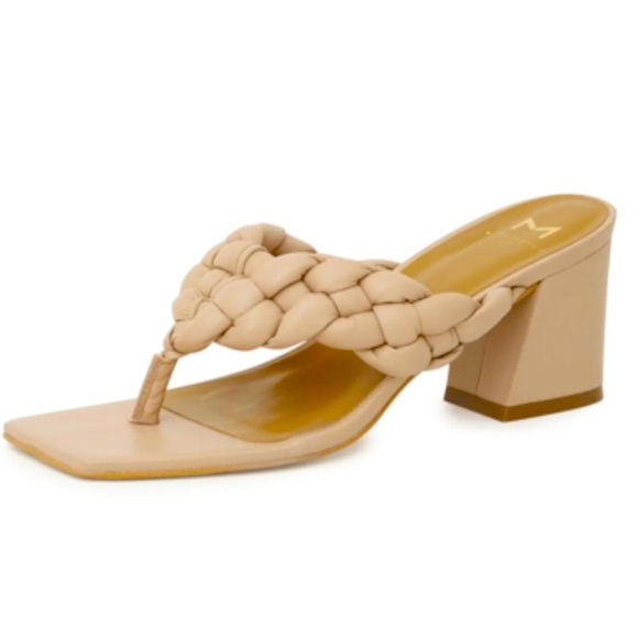 Women’s MARC FISHER Norsa braided block heel sandals- Size 10 - Picture 1 of 11